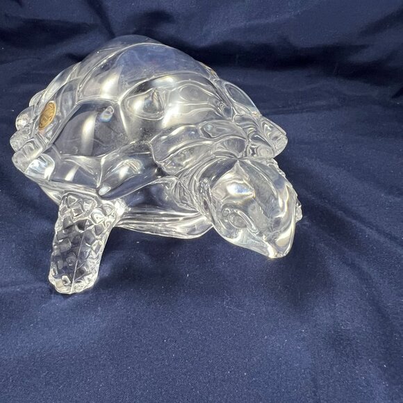 Lead Crystal Turtle Figurine By Cristal DArques France 24% Genuine Lead Crystal - Picture 3 of 4